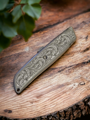 Laser Engraved Scrollwork boxcutter