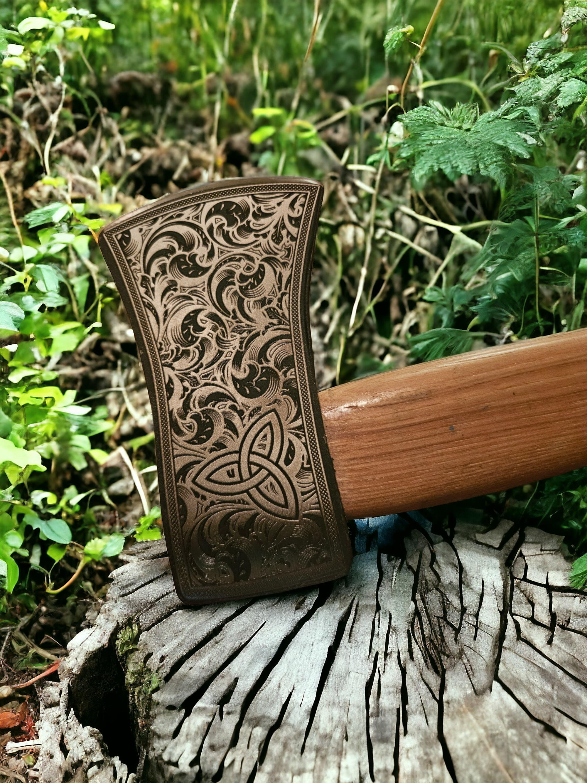 Scroll Engraved Hatchet/Axe