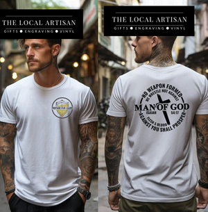 "Man of God" shirt PFG front and back