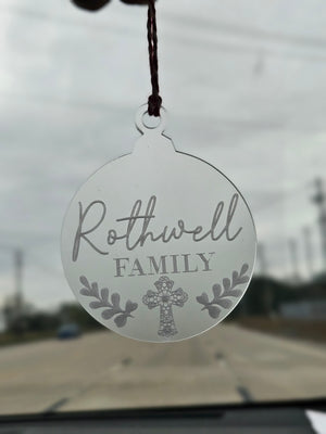 Acrylic Family Last Name Ornament